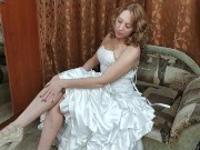 Depraved bride jerks off under her wedding dress 4/16