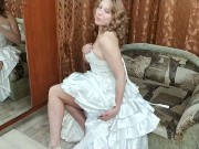 Depraved bride jerks off under her wedding dress 6/16