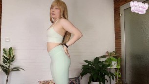 Asian Roommate Gets Horny Doing Yoga And Gets Fucked & Creampied