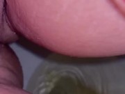 Peeing while wearing a jockstrap + wiping 