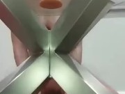 Split roasted by dildos … one on the glass table ,one on the floor … 11/16