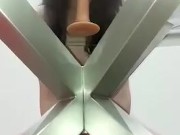 Split roasted by dildos … one on the glass table ,one on the floor … 15/16