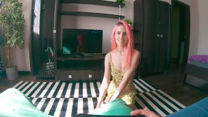 Hungry girlfriend do INTENSE BLOWJOB and FACEFUCK