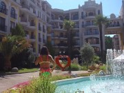 Met with a friend in the pool and quickly agreed on anal sex in a suite room