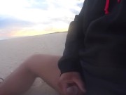 Public beach hand job