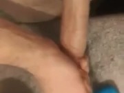 Up close cock worship and tease to throbbing big cock cumshot