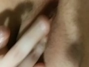 Chubby girl gives herself a real orgasm