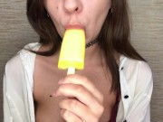 Licking ice cream on a hot day 1/16