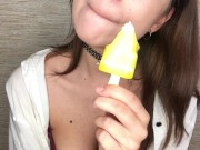 Licking ice cream on a hot day 10/16