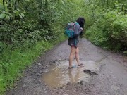 Soaking Wet Cutie Piss shoes and Puddle Walking 11/16