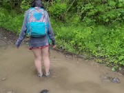 Soaking Wet Cutie Piss shoes and Puddle Walking 12/16