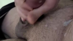 Just jerking and Cumming on stomach 