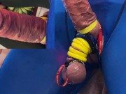 Ropes to over harden a Cock and separate the balls 12/16