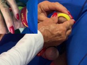 Ropes to over harden a Cock and separate the balls 4/16