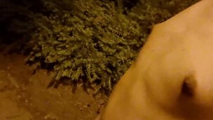 TWISTING NIPPLES IN THE PARK SKINNY ARAB TEEN WALKING IN PUBLIC HALF NAKED