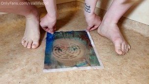 Jealous girlfriend peeing on a picture of your ex
