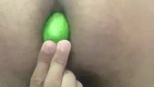 Self Fuck, Gay Fuck Ass Hole With Cucumber Deeper Inside!
