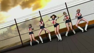 Submissive school girls in slut uniform dancing on the classroom roof MMD R18