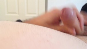 Masturbation ended with a huge cumshot (squirt number 5 hit my face)