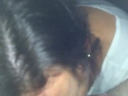 Deep in her neck and her head pressed between her legs 5/16