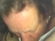 Deep in her neck and her head pressed between her legs 9/16