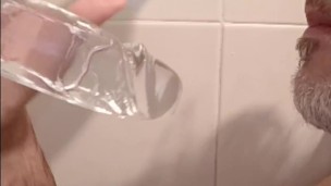 Amazing deepthroat till balls of a 23 cm huge dildo!