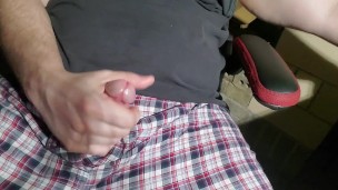 Stroking that thick cock