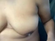 BBW Asian talk dirty and dildo her tight pussy in car at a public park... I wish you caught me! 8/16