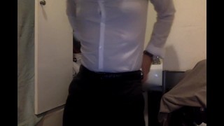 Dude in Wet Clothes Caught Jerking Off at Work - RedTube