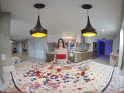 VRConk Curvy Babe Teasing With Round Boobs And Sucking Dick VR Porn 1/16