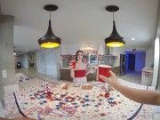 VRConk Curvy Babe Teasing With Round Boobs And Sucking Dick VR Porn 2/16