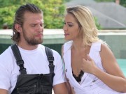 Horny Serbian Blonde Served her Plumber with Deep Throat BJ and Hard Anal Ride 3/16