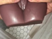 Using my new Zero Tolerance Kira Noir Dual Stroker for the 1st time, cum covering her tight pussy 