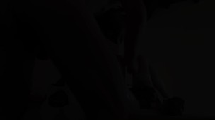 Rough deepthroat with asian schoolgirl cosplay, stockings and high heels