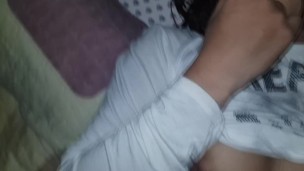 I fuck her doggy style and cum on her