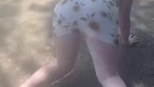 Hot redhead Twerks in Public Park