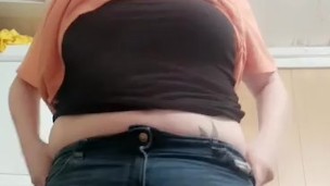 Shh I'm babysitting!! Quick strip for daddy!!