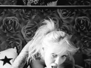 Swedish stripper, stockings, huge boobs gives blowjob and gets pussy licked 6/16