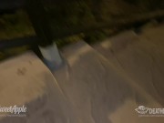 PUBLIC Double Blowjob at the beach with Cum Swap MySweetApple x Death_bySnusnu - Amateur Threesome 2/16