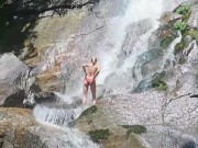 Naked Strip dance in the Waterfall and hot Masturbation outside - Angel Fowler  3/16