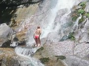 Naked Strip dance in the Waterfall and hot Masturbation outside - Angel Fowler  4/16