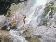Naked Strip dance in the Waterfall and hot Masturbation outside - Angel Fowler  5/16