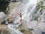 Naked Strip dance in the Waterfall and hot Masturbation outside - Angel Fowler  7/16