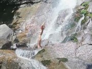 Naked Strip dance in the Waterfall and hot Masturbation outside - Angel Fowler  8/16