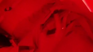 Girl caresses herself in the restroom of a nightclub