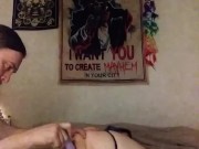 Tattooed blue hair wife in Anal Training!!🤤  12/16