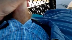 Hairy ginger stroking that cock 
