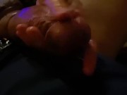 Tied Femdom cock teasing with wand prostate play 15/16