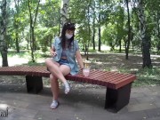 exhibitionist wife has fun in a public park