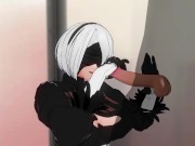 3D HENTAI 2B jerks off your cock gently 13/16